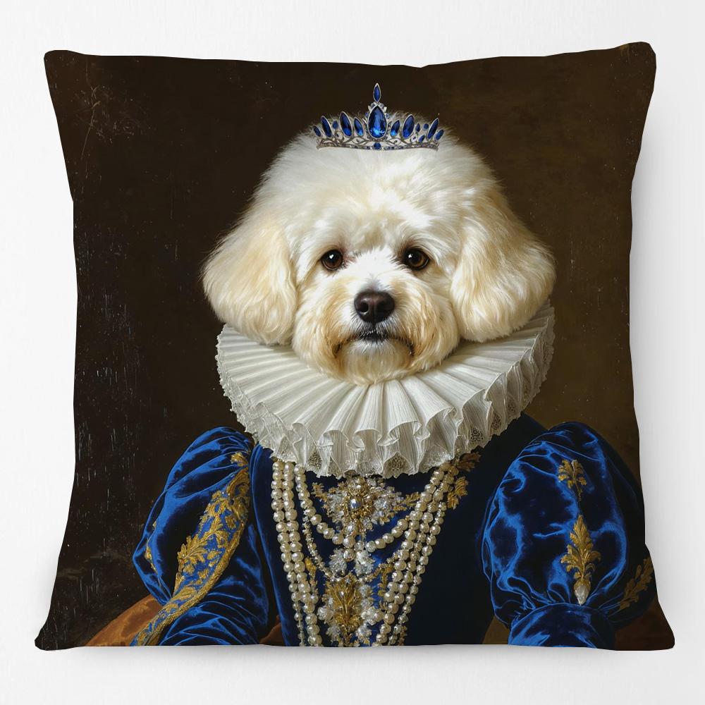 Vintage Royal Dogs And Cats Portraits Cushion Cover Poodle Border Collie Jack Russell Labrador Dog Pillowcase