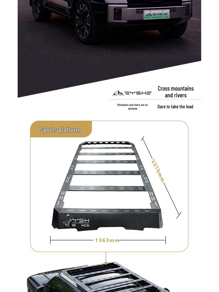 Compatible with BYD Yangwang 8 Roof Rack: Expansion Platform, Luggage Rack Crossbars, Awning, Side Ladder, Backpack.