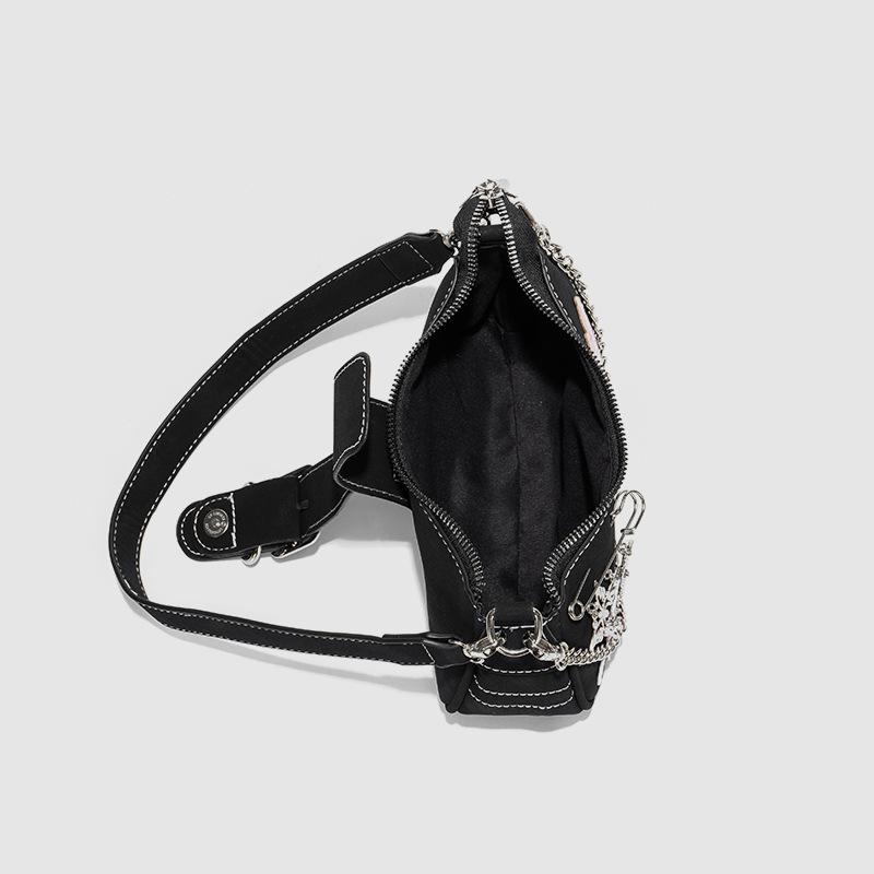 Instagram Niche Fashion Love Butterfly Brooch Сумка для подмышки Девушка Мотоцикл Багет Сумка Девушка