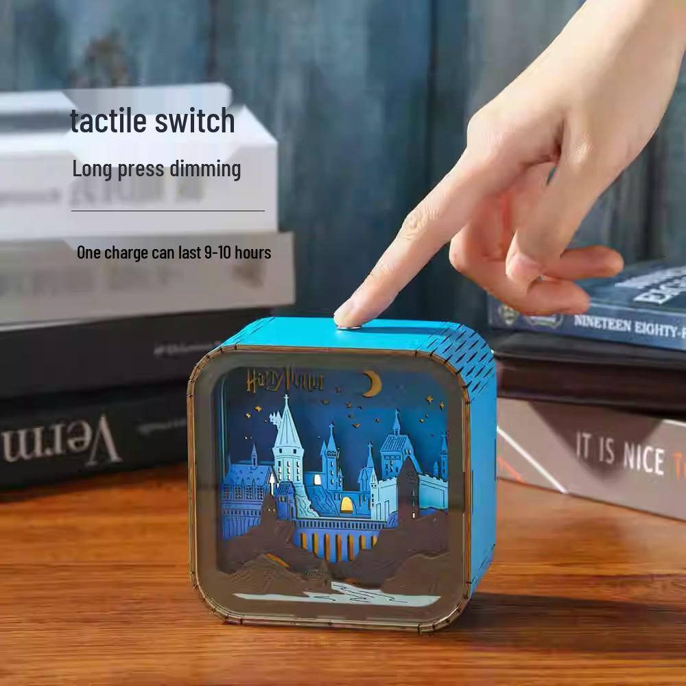 Ночник «Гарри Поттер Хогвартс» из дерева – Креативный подарок на день рождения и настольное украшение для детей