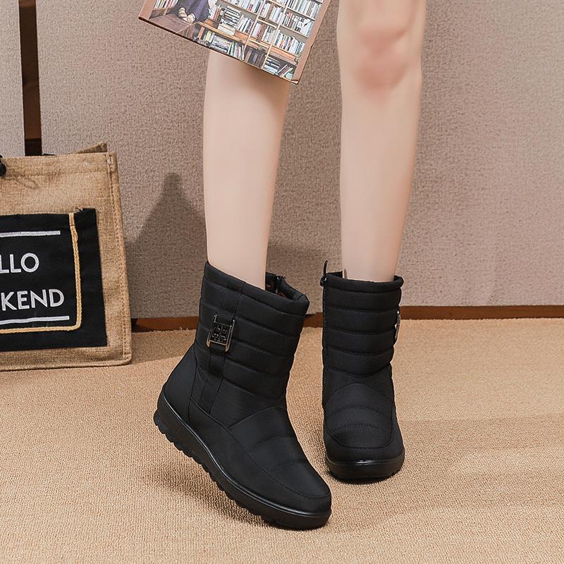 Autumn and Winter New Warm Women's Snow Boots Women's Side Zipper Waterproof Thickening Plus Velvet Boots