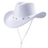 Western Style Cowboy Hat One Size White Cowgirl Hats with Studs Unisex Costume Top Hats Fedora Hat Halloween Props Caps