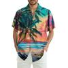 Men's Fashion Loose Hawaiian Printed Short Sleeve Beach Shirt