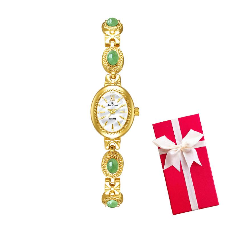 Oval Gold Women Bracelet Watches Luxury Brand Dress Quartz Small Dial Ladies Wrist Watches For Rhinestone Gold Female Clock