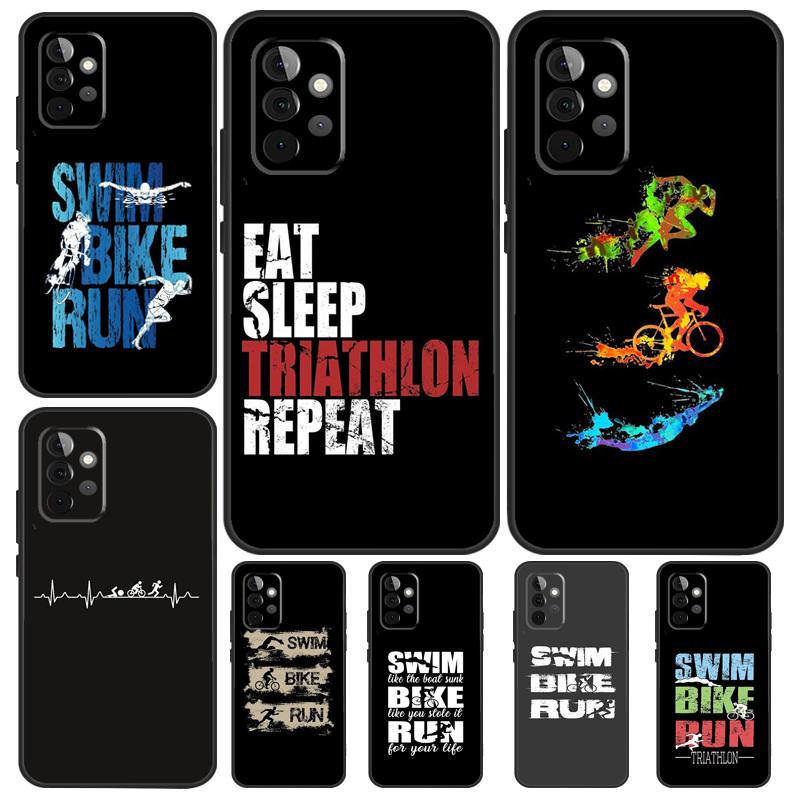 Чехол для телефона Triathlon Tri Life Swim Bike Run для Samsung Galaxy A53 A33 A23 A13 A52 A32 A22 A12 A51 A71 A14 A24 A34 A54 A21S