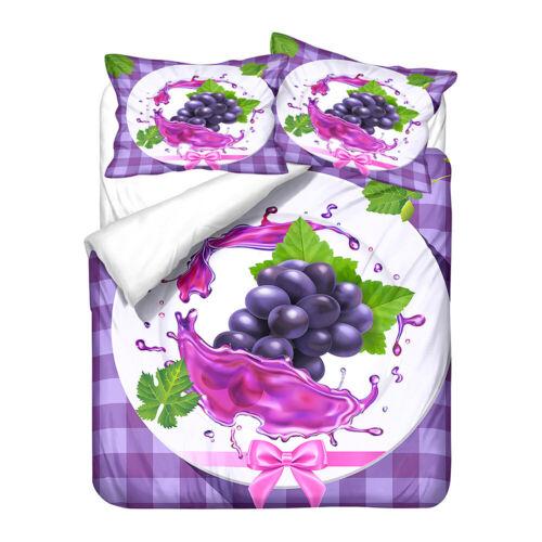 Grapes Wine Blueberry Rose Flower Bedding Duvet Doona Quilt Cover Holiday Gift
