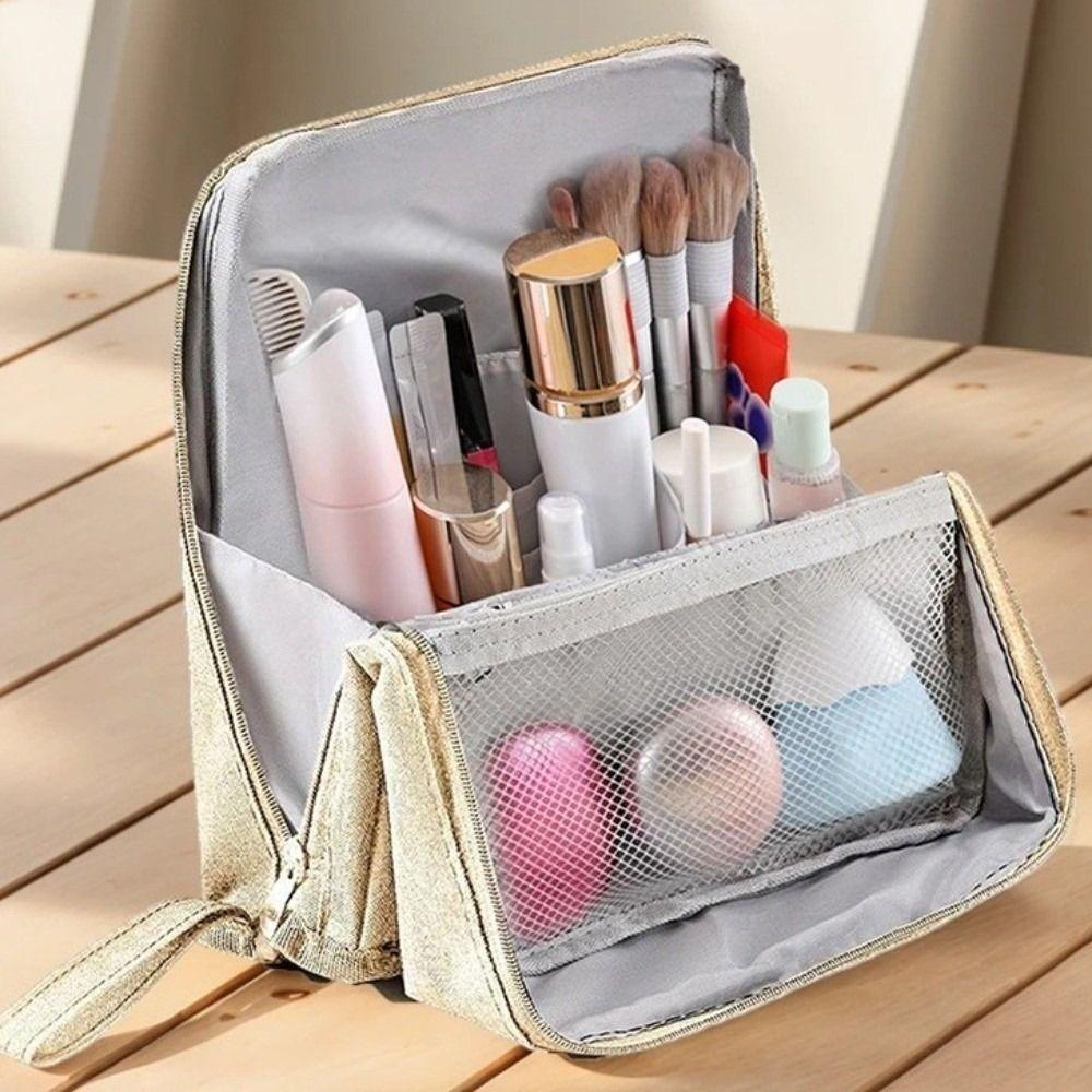 Standable Vertical Makeup Bag Large Capacity Pencil Case Cosmetic Organizer Travel