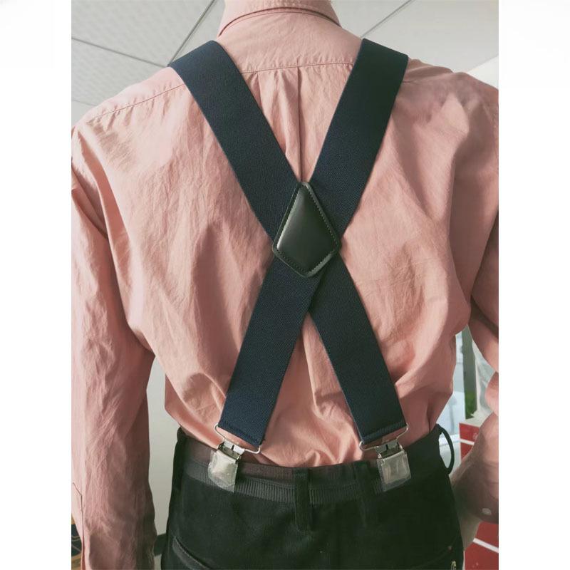 Мужские эластичные повседневные подтяжки из полиэстера шириной 5 см с зажимами