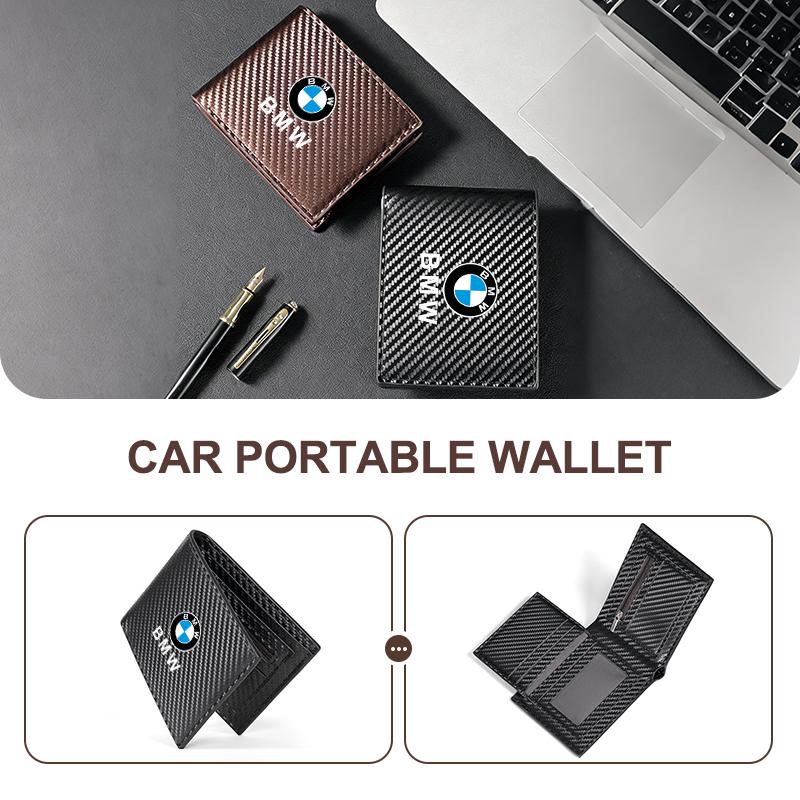 Carbon Fiber Leather Men Wallets Thin Short ID Credit Card For BMW M E46 E36 E34 F10 E90 F30 E60 F30 E53 E30 E92 E87 Sticker jbhk21