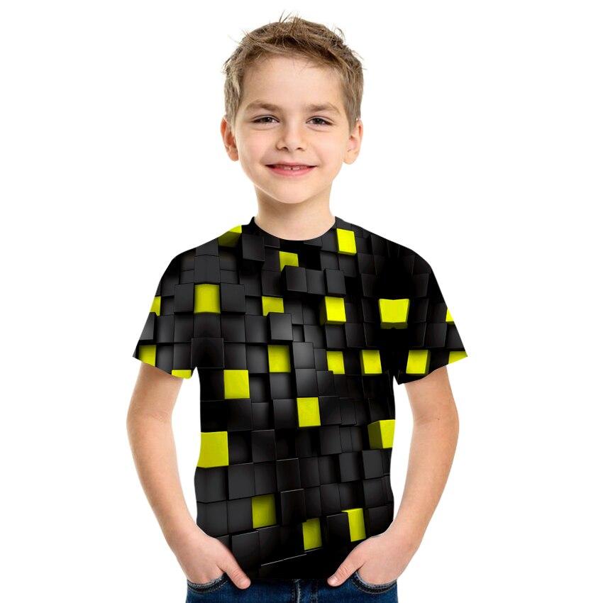 Baby Boy Cartoon Casual T-shirt Girl Abstract Fashion T-shirt Summer Short-sleeved O-neck T-shirt