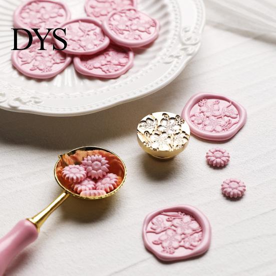 Miniature Seal Stamp Head Lily Floral Brass Wax Head, Cute Plant Themed Engraved Botanical Sealing for Journal Card Gift Wrapping Wedding Invitation