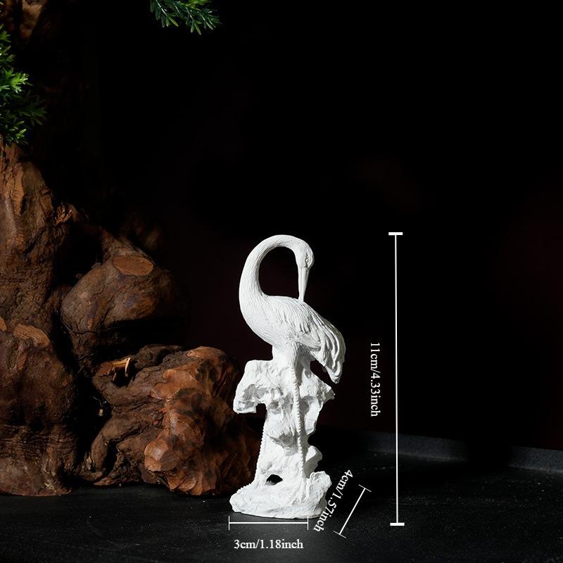 Миниатюрный венценосный журавль, статуэтка журавля, китайская статуэтка птицы из смолы для сада фей, украшение для аквариума, бонсай, ландшафтный декор для дома