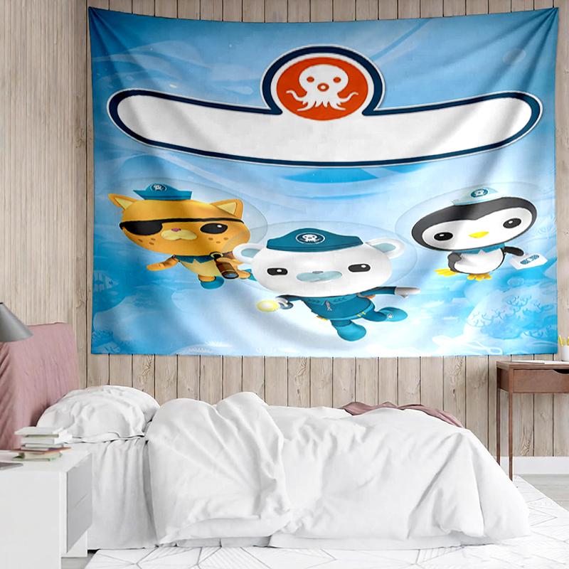 The-Octonauts Print Tapestry, Backdrop, Easy Setup, Ideal for Bedroom, Office & Living Room, with Aesthetic Wall Hanging Decor.