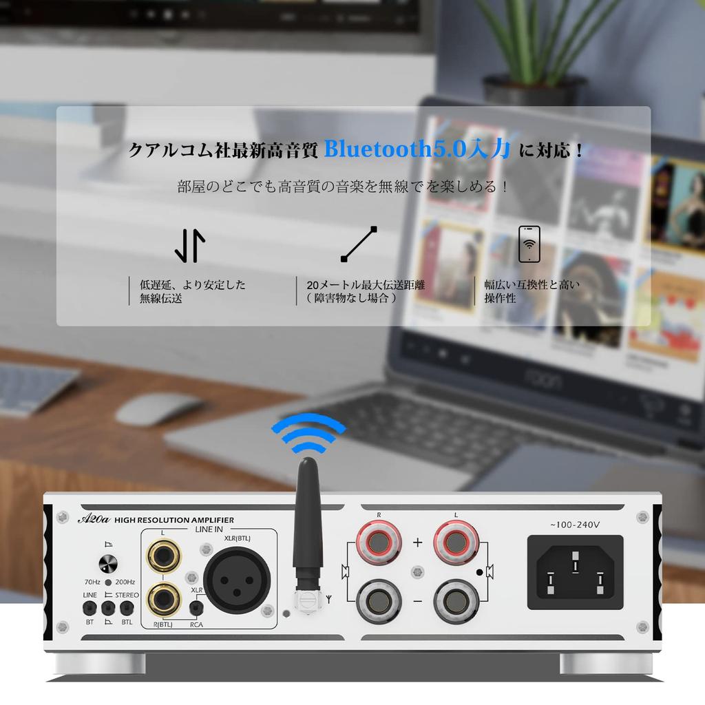 Sabaj A20a Усилитель Bluetooth Усилитель мощности Полный диапазон Класс D 1-канальный Аудио Цифровой усилитель BTL 350 Вт 5.0 Стерео/Моно Диапазон/Низкий HI-FI 2.0-канальный