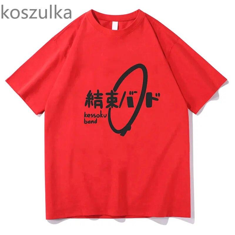 Anime Bocchi The Rocki T-shirt Funny Unisexga Graphic Hitori Gotou Print Tee Shirt Cool Unisex Women Cotton T-shirts Gothic Streetwear