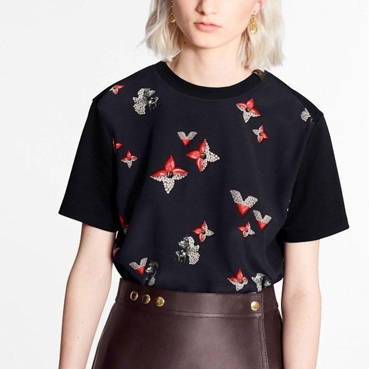 Louis Vuitton Футболка женская черная 1A88S5