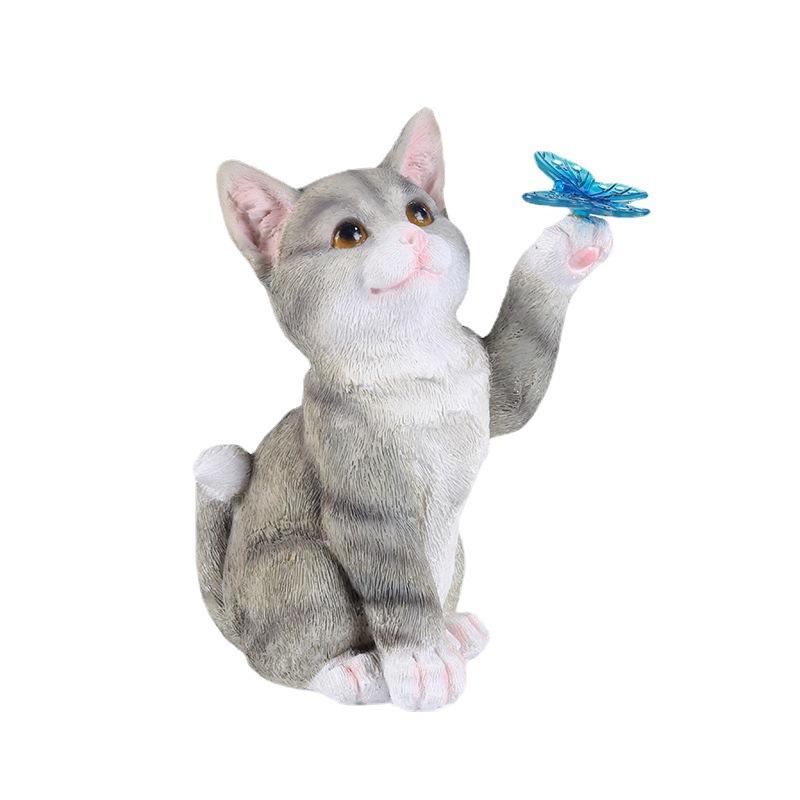 Открытый двор милый кот солнечный сад украшение из солнечной смолы садовое украшение ручной работы