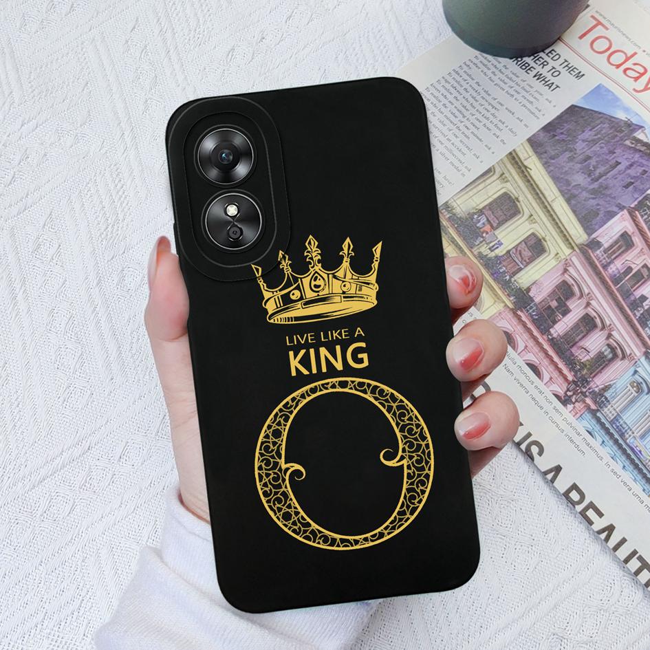 Модный чехол с надписью «Корона» для OPPO A17 A16 A15 A58 AX5S A5 A9 2020 A1 Pro, силиконовая защитная задняя крышка, пара бамперов для телефонов для OPPO Fundas Coque