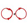 2Pcs/Set Rope Bangle Fade-proof Fine Workmanship Nice-looking Magnetic Heart Pendant Bracelet for Couple