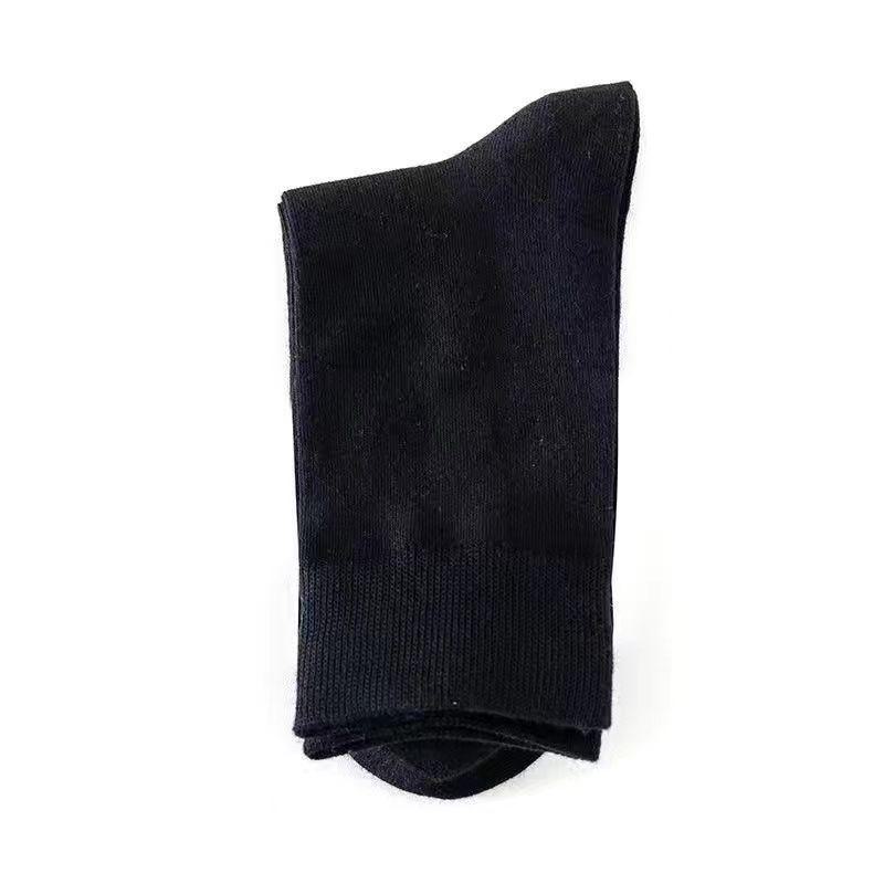 Мужские универсальные черные носки средней длины — однотонные, дезодорирующие, впитывающие пот, идеально подходят для весны, осени и лета.