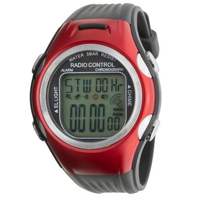 [Clefa] Цифровые мужские часы с радиоприемником и уретановым ремешком черного цвета TE-D254-RD