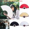 10 Inch Folding Fan Hand Silk Cloth DIY Chinese Folding Fan Wooden Bamboo Antiquity Folding Fan DIY Calligraphy Painting