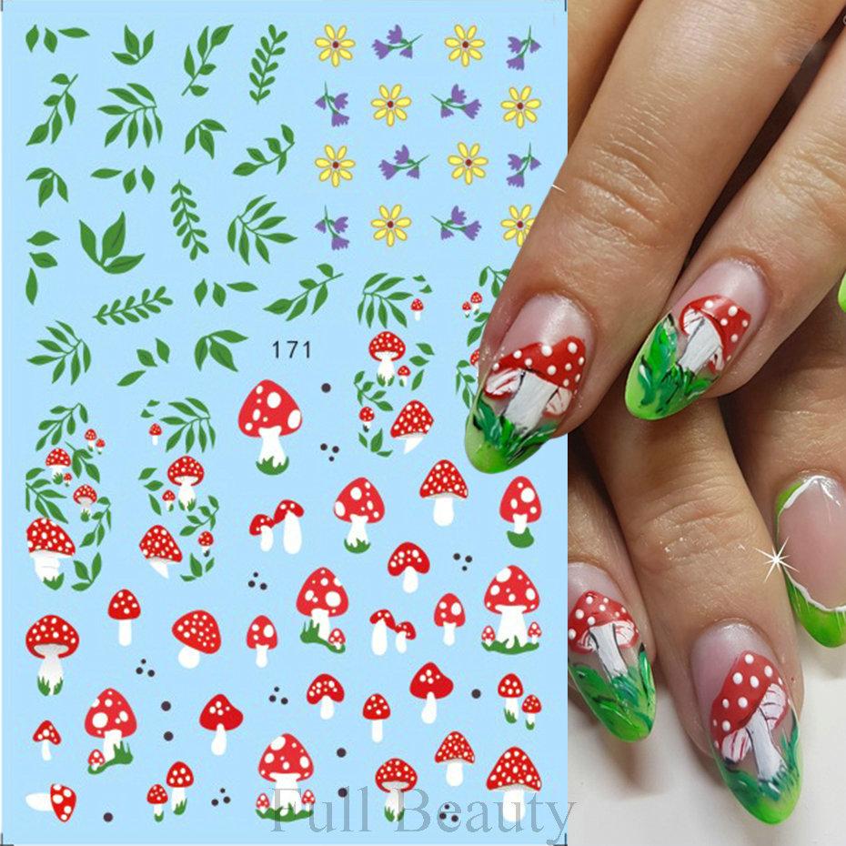 1 шт. милый муравей наклейка для ногтей пчела божья коровка суккулентное растение Радуга слайдер маникюрные наклейки