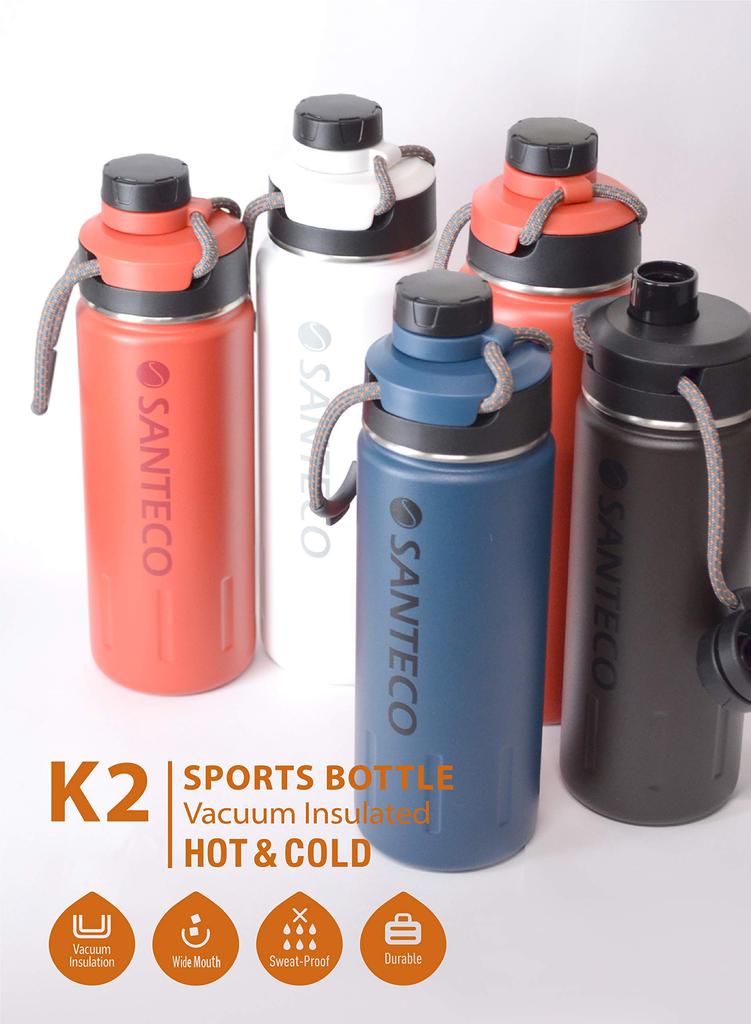 CB Japan Ultramarine Blue Water Bottle, 640ml, Direct Drinking Stainless Steel Bottle, Vacuum Insulated K2 Sports Bottle, SANTECO