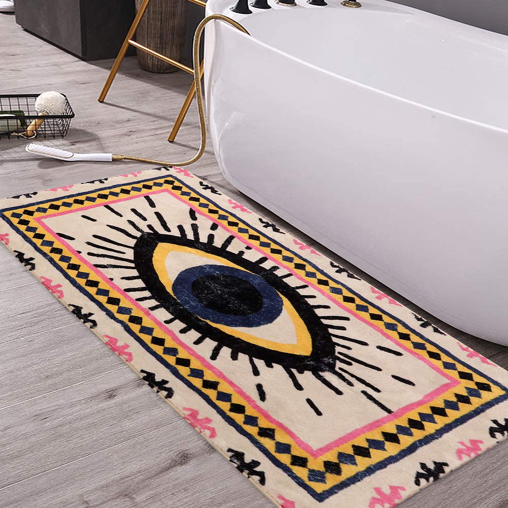Ковер с принтом глаз, войлочный коврик, утолщенный нескользящий коврик, декоративный коврик для ванной комнаты, прикроватный коврик на заказ