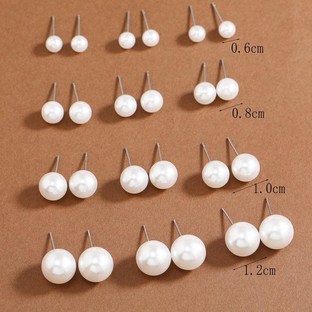 Design Trendy Metal Ear Studs Girl Stud Earrings Set Imitation Pearl Earrings Korean Style Earrings