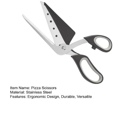Pizza Scissors with Removable Spatula Stainless Steel Blades Pizza Cutter Shears Multifunctional Kitchen Scissors for Pizza Sandwiches Herbs