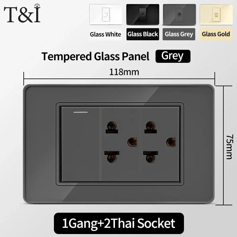 Американский Тайский Стандарт 118*75мм USB Type-C 20Вт Быстрая Зарядка Розетка Умная Розетка 3А Настенный Выключатель Света Офис Домашнее Использование 110В 1