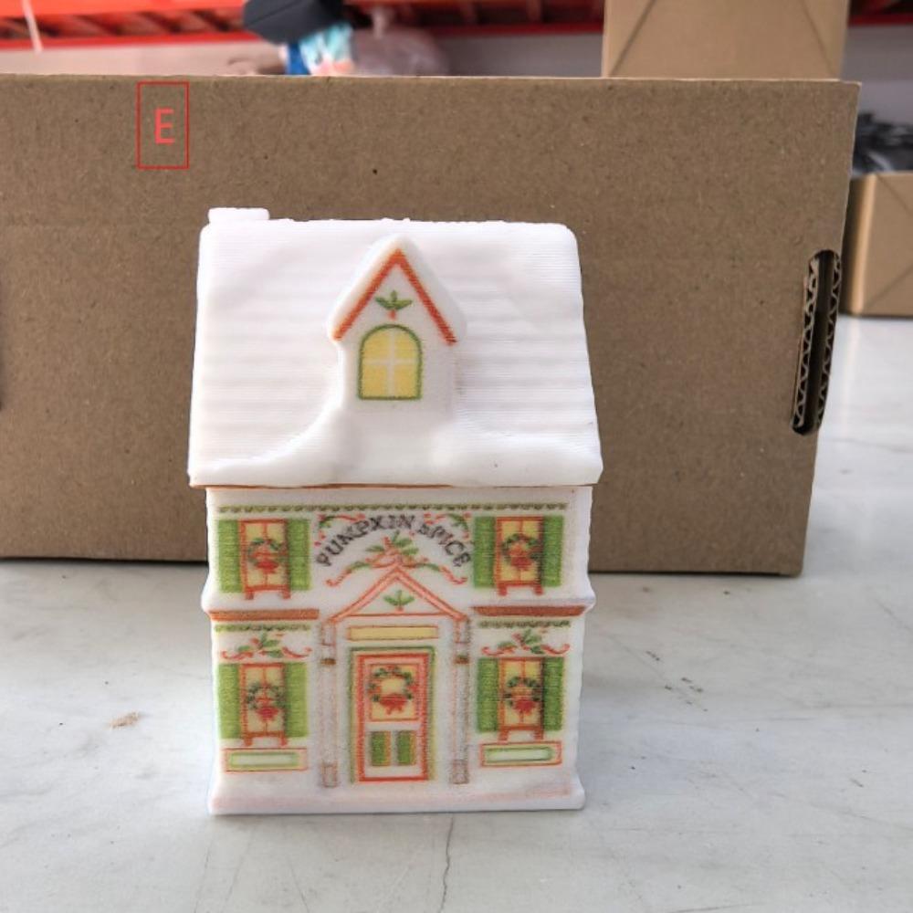 Gifts Cute Holiday Village Spice House Cartoon Mini Village Spice House Jars Desktop Decoration House House Storage Box