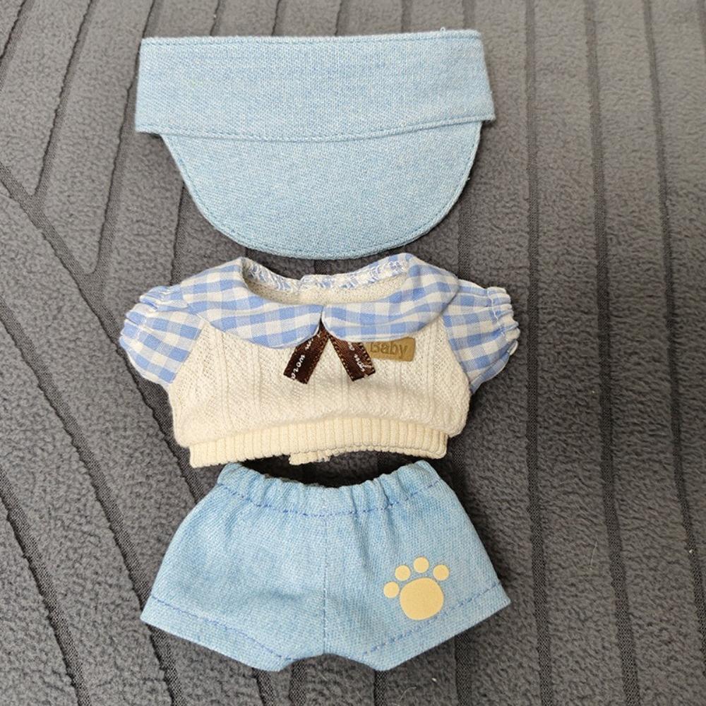 Colorful Sweater Pant Hat Set Replacement Games Doll Outfit 10CM Cotton Doll Clothes Kids Toys