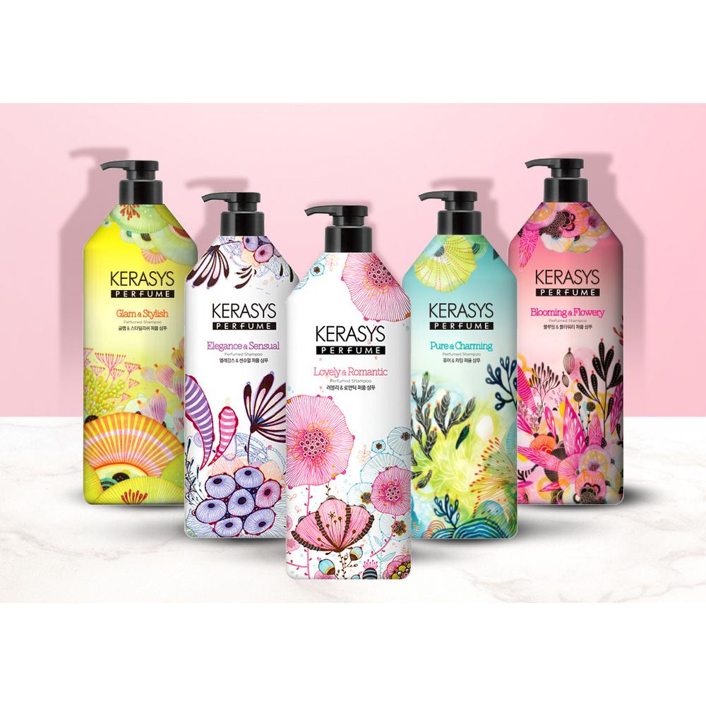 Kerasys Perfume Lovely & Romantic Шампунь 980 мл 2 шт + Ополаскиватель 980 мл, 3 набора