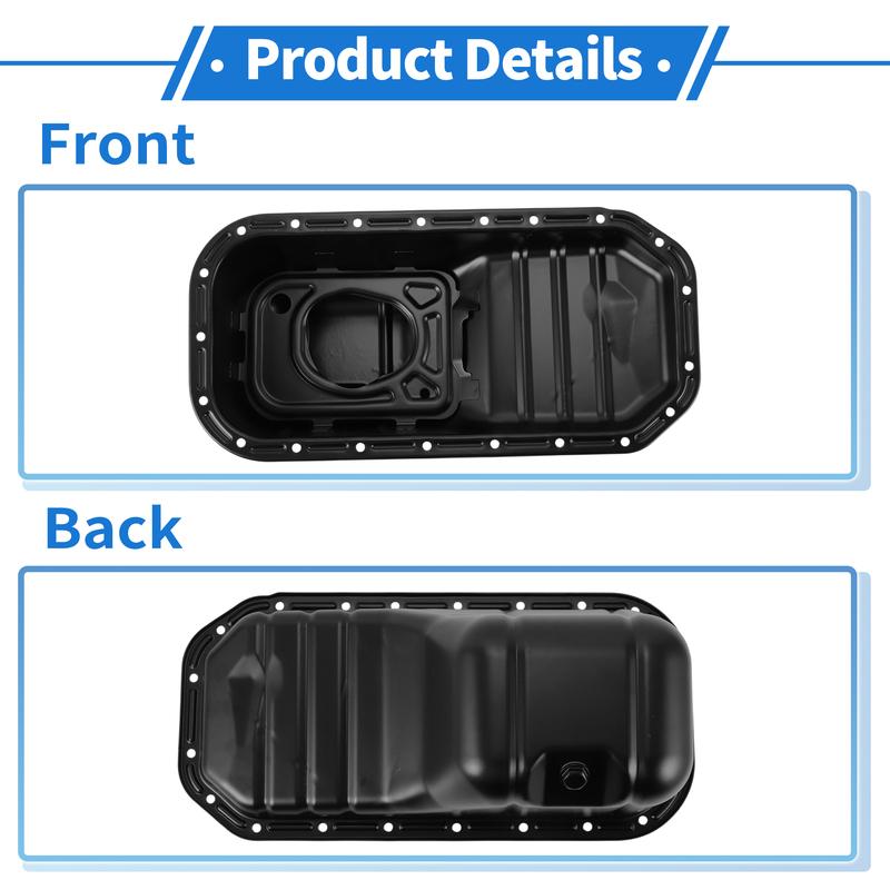 X Autohaux 1Pc No.1210115070 Engine Oil Pan for Toyota Corolla for FWD 1.6L L4 Steel Black