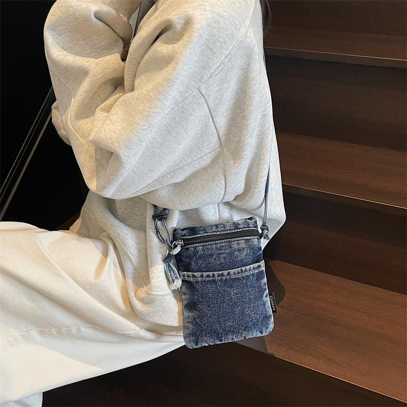 Женская сумка через плечо, маленькая джинсовая сумка, сумка для мобильного телефона, сумка через плечо