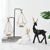 Простая декоративная скульптура животного из смолы, геометрический олень, настольное украшение, поделки, домашняя цельная статуя, фигурки для гостиной