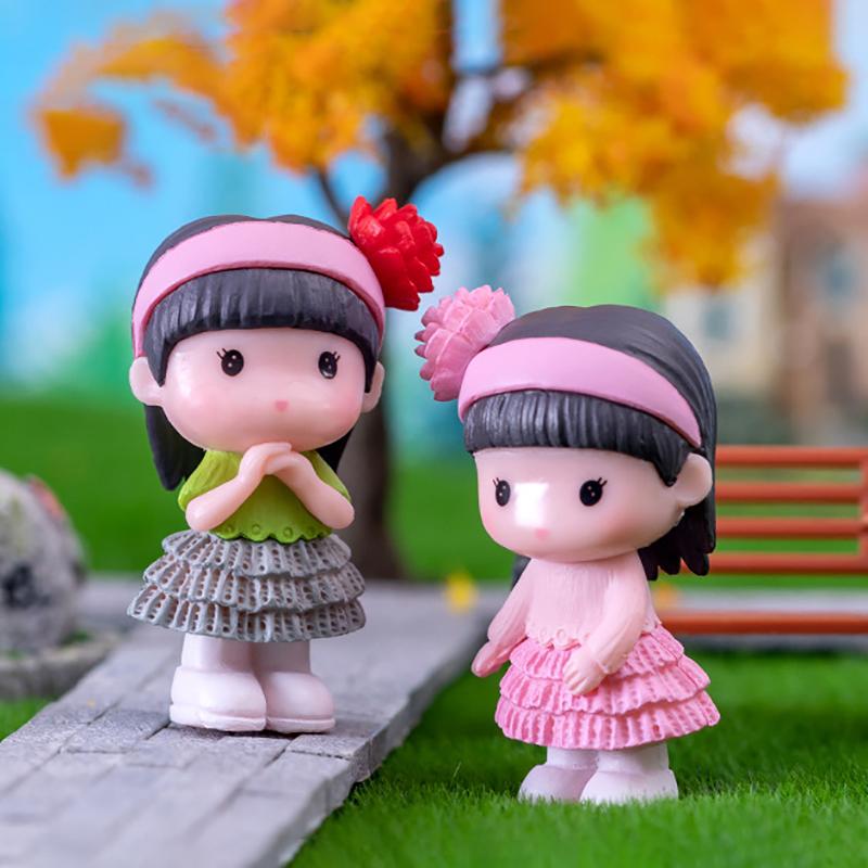 Mini Doll Figurines Lovers Figures Couple Miniature Decor Boy Girl Model For Fairy Garden Home Ornaments Valentine'S Day Gift