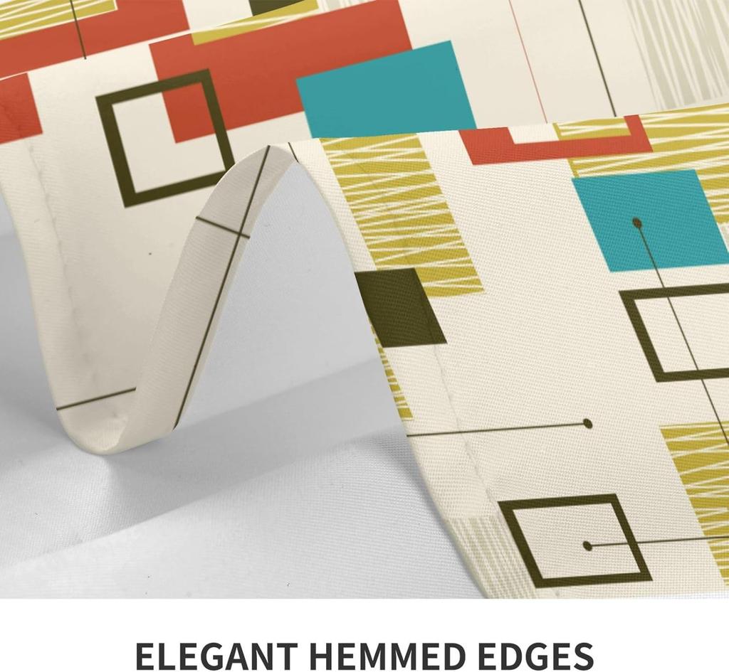 Скатерть для стола в стиле Mid-Century Modern, геометрический прямоугольник, водонепроницаемая, многоразовая, декор для кухни, столовой, вечеринки, чехол на стол