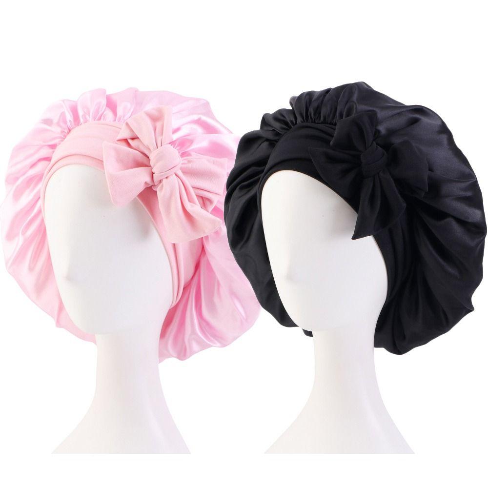 Turban Bonnet Silk Nightcap Hair Care Sleep Hat Headwear Sleeping Cap  Women Children