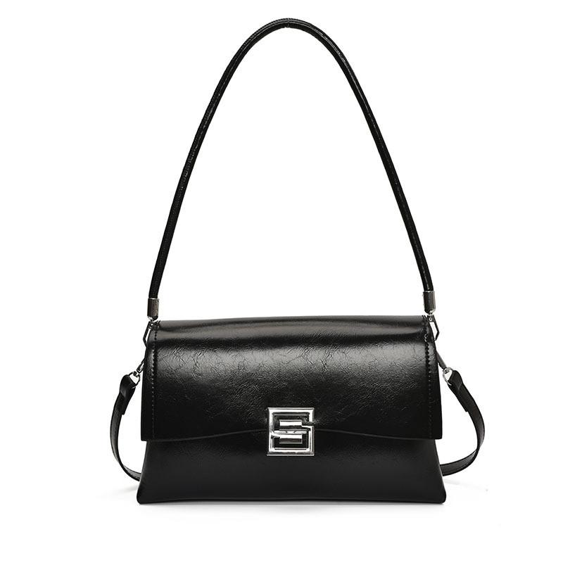 IELGY Ladies Retro Casual Small Square Oil Wax Leather Messenger Bag