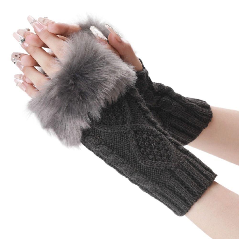 Twist Fingerless Gloves Thick Women Gloves Twist Long Knitted Gloves Women Girls