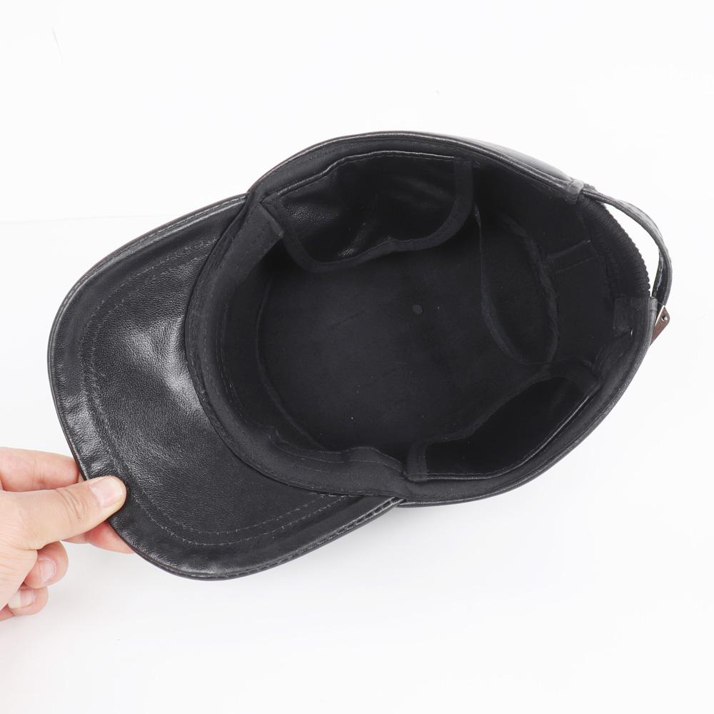 Мужские шляпы из натуральной коровьей кожи Мужские осенне-зимние шляпы из натуральной коровьей кожи Уличная теплая шапка из натуральной коровьей кожи