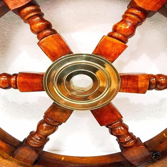 Твердая латунная ручка 18-дюймовая деревянная корабельная руль Шлюпка с антикварным настенным декором