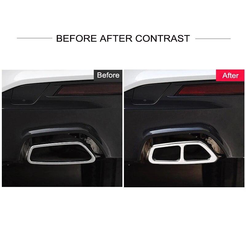 2 шт. багажник автомобиля хвост горло рамка крышка выхлопной трубы отделка декоративные детали автоаксессуары для BMW 5 серии G30 2018