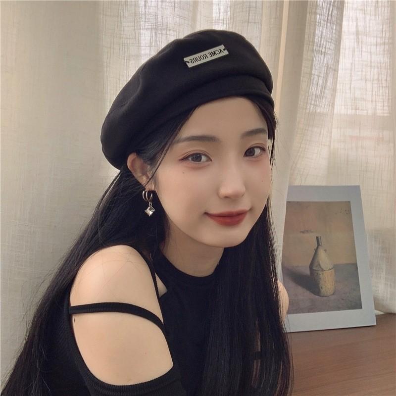 Стильный шерстяной берет для женщин, модная осенне-зимняя шапка художника с деталями в виде английских букв