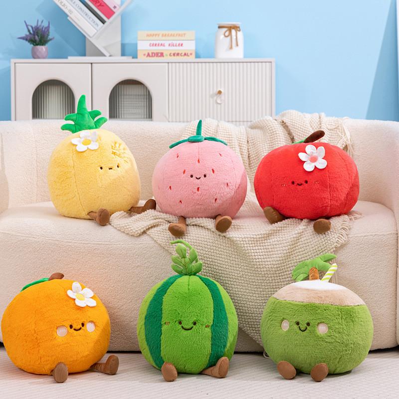 Plush Shaped Watermelon Fruit Toy Pillow Ornament For Cozy Home And Bed Decor