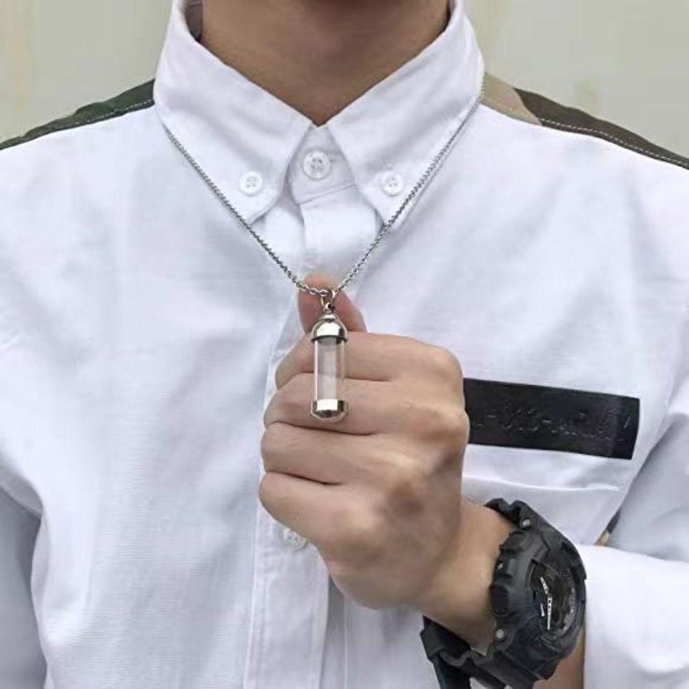 Бутылочка для мужчины из нержавеющей стали для праха, кремации, мемориальные кулоны, полые трубки, ожерелья, ожерелье-урна
