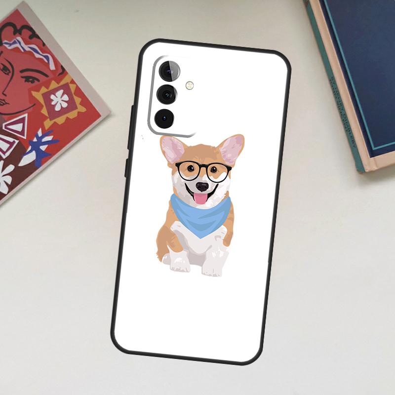 Cartoon Corgi Dog Case For Samsung Galaxy A34 A54 A14 A56 A52 A53 A16 A26 A36 A55 A35 A15 A32 A12 A33 A13 A17